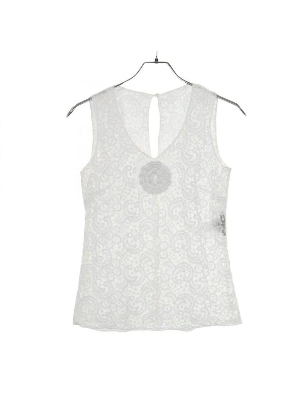 Dolce & Gabbana Sleeveless Lace Cotton Blouse